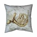 Fondo 26 x 26 in. Horn on Music Sheet-Double Sided Print Indoor Pillow FO2777156